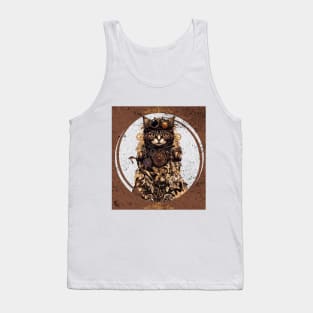 Steampunk Cat Portrait Tank Top